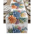 thumbnail image 1 of Table Runner Succulent Floral Table Decoration for Kitchen Dinning Colorful Plant Table Decoration for Indoor Outdoor Party Wedding Decor 13x72inch, 1 of 7