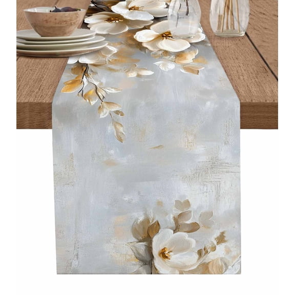 Table Runner Tulip Table Decoration for Kitchen Dinning Abstract Watercolor Flower Table Decoration for Indoor Outdoor Party Wedding Decor 13x72inch