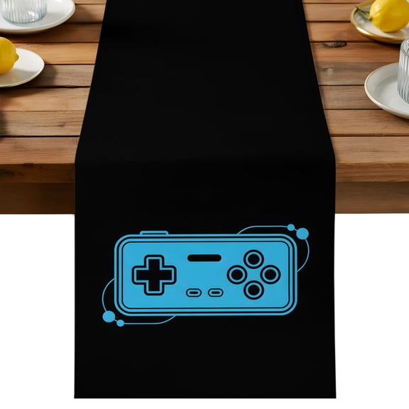Table Runner Video Games Controller Decorative Table Runner for Kitchen Blue Black Gaming Console Dinning Runner for Party Wedding Holiday Indoor Outdoor 13x36inch