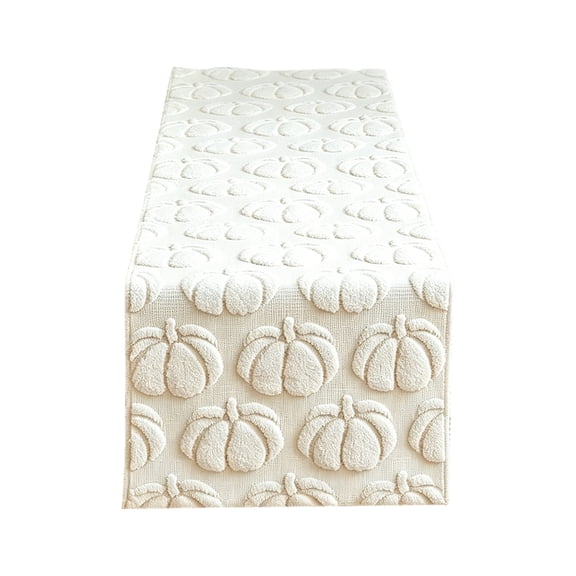 Table Runner White Pumpkin Halloween for Home Party Decor