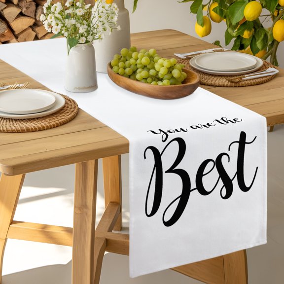 Table Runner You Are The Best Quote Dresser Scarves 13x36 Inch,Linen Table Runners Signs Art Positive Quotes Tablerunner for Home Dining Indoor Outdoor Wedding Party Tabletop Decor