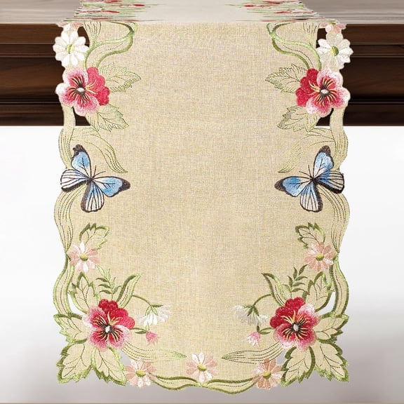 Table Runner for Dining Table, Gold Lace Table Linen, 14x108 inches - The Maliana Collection - Home Decor