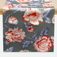 thumbnail image 1 of Table Runner for Dining Table, Gray Japanese Print Floral Table Linen - Home Decor, 1 of 7