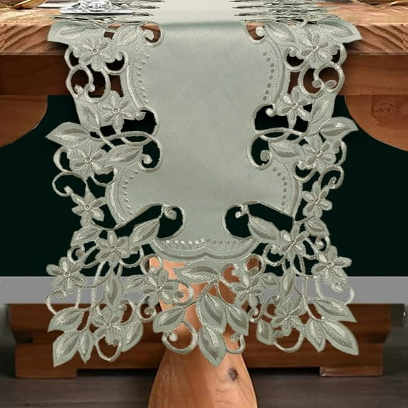 Table Runner for Dining Table, Ivory Table Linen, 60×120 inches - The Alvina Collection - Spring Home Décor