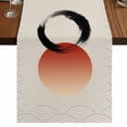 thumbnail image 1 of Table Runners 108 Inches Long Dress Scarves, Abstract Art Sun Farmhouse Coffee/Dining/Kitchen Table Runner for Living Room, Modern Art Orange Round Rustic 13x108 Inch, 1 of 9