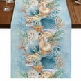 thumbnail image 1 of Table Runners 108 Inches Long Dress Scarves, Beach Coastal Blue Farmhouse Coffee/Dining/Kitchen Table Runner for Living Room, Nautical Shell Starfish Coral Summer 13x108 Inch, 1 of 9