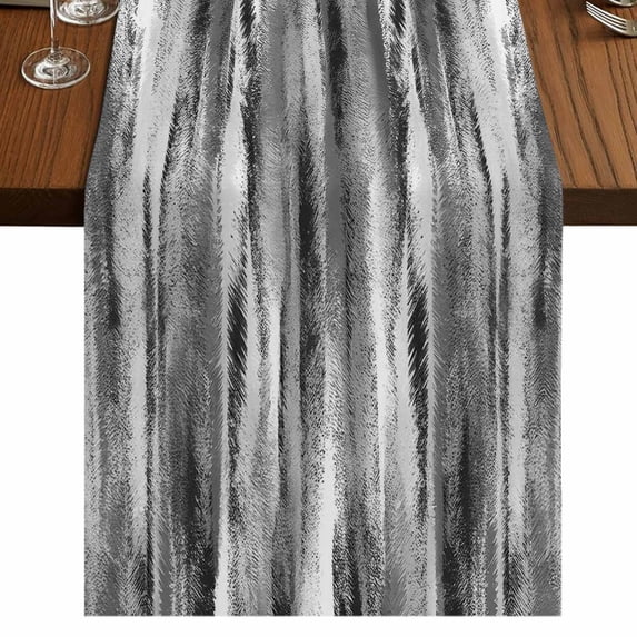 Table Runners 108 Inches Long Dress Scarves, Black Grey Vintage Farmhouse Coffee/Dining/Kitchen Table Runner for Living Room, Retro Abstract Art 13x108 Inch