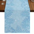 thumbnail image 1 of Table Runners 108 Inches Long Dress Scarves, Blue Leaves Farmhouse Coffee/Dining/Kitchen Table Runner for Living Room, Summer Botanical Pastoral 13x108 Inch, 1 of 9