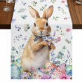 thumbnail image 1 of Table Runners 108 Inches Long Dress Scarves, Bunny Easter Farmhouse Coffee/Dining/Kitchen Table Runner for Living Room, Spring Floral Rabbits Eggs Farmhouse 13x108 Inch, 1 of 9