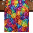 thumbnail image 1 of Table Runners 108 Inches Long Dress Scarves, Colorful Geometric Farmhouse Coffee/Dining/Kitchen Table Runner for Living Room, Modern Rainbow Ombre Abstract Art 13x108 Inch, 1 of 9