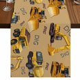 thumbnail image 1 of Table Runners 108 Inches Long Dress Scarves, Construction Truck Farmhouse Coffee/Dining/Kitchen Table Runner for Living Room, Cartoon Grips and Bulldozers Turmeric 13x108 Inch, 1 of 9