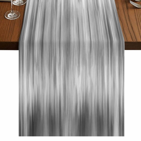 Table Runners 108 Inches Long Dress Scarves, Grey Farmhouse Coffee/Dining/Kitchen Table Runner for Living Room, Modern Abstract Art Ombre Striped 13x108 Inch