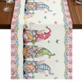 thumbnail image 1 of Table Runners 108 Inches Long Dress Scarves, Happy Easter Farmhouse Coffee/Dining/Kitchen Table Runner for Living Room, Funny Gnomes Rabbits Colorful Eggs Plaid 13x108 Inch, 1 of 9