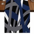 thumbnail image 1 of Table Runners 108 Inches Long Dress Scarves, Navy Blue Black Geometric Farmhouse Coffee/Dining/Kitchen Table Runner for Living Room, Modern Art Abstract Grey Line 13x108 Inch, 1 of 9