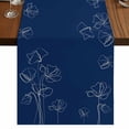 thumbnail image 1 of Table Runners 108 Inches Long Dress Scarves, Navy Blue Flowers Farmhouse Coffee/Dining/Kitchen Table Runner for Living Room, Rustic Abstract Floral Simple Art 13x108 Inch, 1 of 9