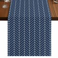 thumbnail image 1 of Table Runners 108 Inches Long Dress Scarves, Navy Blue Geometric Farmhouse Coffee/Dining/Kitchen Table Runner for Living Room, Modern Pure Color Abstract Striped 13x108 Inch, 1 of 9