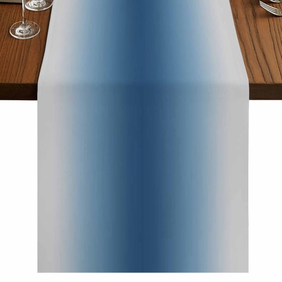 Table Runners 108 Inches Long Dress Scarves, Navy Blue Grey Ombre Farmhouse Coffee/Dining/Kitchen Table Runner for Living Room, Farmhouse Gradient Minimalist 13x108 Inch
