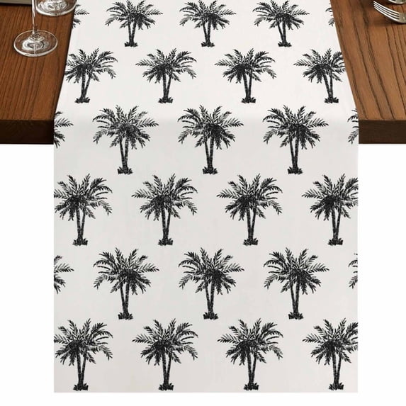 Table Runners 108 Inches Long Dress Scarves, Palm Tree Farmhouse Coffee/Dining/Kitchen Table Runner for Living Room, Farmhouse Summer Botanical Green Tropical Plants 13x108 Inch