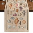 thumbnail image 1 of Table Runners 108 Inches Long Dress Scarves, Retro Ocean Farmhouse Coffee/Dining/Kitchen Table Runner for Living Room, Brown Coastal Shells Conch Underwater 13x108 Inch, 1 of 9