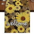 thumbnail image 1 of Table Runners 108 Inches Long Dress Scarves, Spring Daisy Farmhouse Coffee/Dining/Kitchen Table Runner for Living Room, Botanical Brown Yellow Flowers Oil Painting 13x108 Inch, 1 of 9