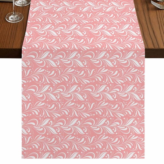Table Runners 108 Inches Long Dress Scarves, Spring Flowers Farmhouse Coffee/Dining/Kitchen Table Runner for Living Room, Country Retro Floral Botanical Pink 13x108 Inch