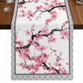thumbnail image 1 of Table Runners 108 Inches Long Dress Scarves, Spring Pink Flowers Farmhouse Coffee/Dining/Kitchen Table Runner for Living Room, Botanical Peach Blossoms Floral 13x108 Inch, 1 of 9