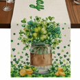 thumbnail image 1 of Table Runners 108 Inches Long Dress Scarves, St. Patrick's Day Farmhouse Coffee/Dining/Kitchen Table Runner for Living Room, Farmhouse Green Lucky Clovers Coin 13x108 Inch, 1 of 9