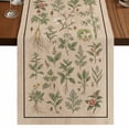 thumbnail image 1 of Table Runners 108 Inches Long Dress Scarves, Vintage Botanical Farmhouse Coffee/Dining/Kitchen Table Runner for Living Room, Country Herbs Leaves Plants Flowers Brown 13x108 Inch, 1 of 9