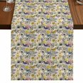 thumbnail image 1 of Table Runners 108 Inches Long Dress Scarves, Vintage Flowers Farmhouse Coffee/Dining/Kitchen Table Runner for Living Room, Spring Yellow Floral Country Leaves Blue Birds 13x108 Inch, 1 of 9