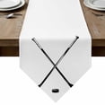thumbnail image 1 of Table Runners 108 Inches Long, Ice Hockey Cotton Linen Kitchen Dining Coffee Table Runner for Party Home Decor, Modern Minimalist Ball Sports Game Art Tabletop Dresser Scarves Runner 13x108 Inch, 1 of 9