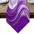 thumbnail image 1 of Table Runners 108 Inches Long, Purple Modern Wavers Cotton Linen Kitchen Dining Coffee Table Runner for Party Home Decor, Abstract Water Ripple Fluid Art Tabletop Dresser Scarves Runner 13x108 Inch, 1 of 9