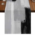 thumbnail image 1 of Table Runners 120 Inches Long Dress Scarves, Black Grey Farmhouse Coffee/Dining/Kitchen Table Runner for Living Room, Abstract Geometric Color Block Oil Painting 13x120 Inch, 1 of 9