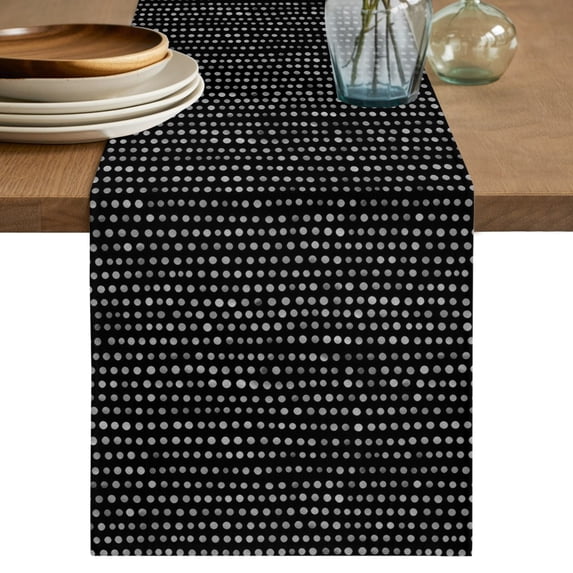 Table Runners 120 Inches Long Dress Scarves, Black Polka Dots Farmhouse Coffee/Dining/Kitchen Table Decor Table Runner for Living Room, Modern Abstract Art Aesthetics 13x120 Inch