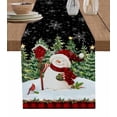 thumbnail image 1 of Table Runners 120 Inches Long Dress Scarves, Black Red Snowman Christmas Farmhouse Coffee/Dining/Kitchen Table Runner for Living Room, Xmas Tree Snowflake Winter 13x120 Inch, 1 of 7