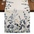 thumbnail image 1 of Table Runners 120 Inches Long Dress Scarves, Blue Grey Eucalyptus Farmhouse Coffee/Dining/Kitchen Table Runner for Living Room, Farmhouse Weeping Leaves on Linen 13x120 Inch, 1 of 9