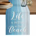 thumbnail image 1 of Table Runners 120 Inches Long Dress Scarves, Blue Summer Beach Farmhouse Coffee/Dining/Kitchen Table Decor Table Runner for Living Room, Coastal Vacation Blue Wooden 13x120 Inch, 1 of 9
