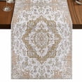thumbnail image 1 of Table Runners 120 Inches Long Dress Scarves, Brown Boho Farmhouse Coffee/Dining/Kitchen Table Runner for Living Room, Vintage Abstract Art Floral Ethnic Tribe 13x120 Inch, 1 of 9