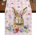 thumbnail image 1 of Table Runners 120 Inches Long Dress Scarves, Bunny Easter Farmhouse Coffee/Dining/Kitchen Table Runner for Living Room, Pink Plaid Spring Floral Pastoral 13x120 Inch, 1 of 9
