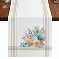 thumbnail image 1 of Table Runners 120 Inches Long Dress Scarves, Coastal Starfish Farmhouse Coffee/Dining/Kitchen Table Runner for Living Room, Nautical Shells Coral Eucalyptus Stripes 13x120 Inch, 1 of 9