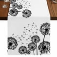 thumbnail image 1 of Table Runners 120 Inches Long Dress Scarves, Dandelion Farmhouse Coffee/Dining/Kitchen Table Runner for Living Room, Black White Modern Country Rustic Plants 13x120 Inch, 1 of 9