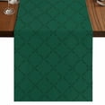 thumbnail image 1 of Table Runners 120 Inches Long Dress Scarves, Dark Green Plaid Farmhouse Coffee/Dining/Kitchen Table Runner for Living Room, Country Vintage Abstract Striped Lattice 13x120 Inch, 1 of 9