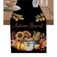 thumbnail image 1 of Table Runners 120 Inches Long Dress Scarves, Fall Pumpkins Sunflowers Farmhouse Coffee/Dining/Kitchen Table Runner for Living Room, Thanksgiving Autumn Leaves Black 13x120 Inch, 1 of 7