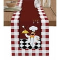 thumbnail image 1 of Table Runners 120 Inches Long Dress Scarves, Fat Chef Farmhouse Coffee/Dining/Kitchen Table Runner for Living Room, Red Gourmet Kitchen Red Black Buffalo Plaid 13x120 Inch, 1 of 7