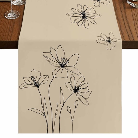 Table Runners 120 Inches Long Dress Scarves, Floral Farmhouse Coffee/Dining/Kitchen Table Runner for Living Room, Spring Flower 13x120 Inch