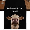 thumbnail image 1 of Table Runners 120 Inches Long Dress Scarves, Funny Cow Farmhouse Coffee/Dining/Kitchen Table Runner for Living Room, Welcome To OUR Place Modern Retro 13x120 Inch, 1 of 9