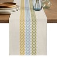 thumbnail image 1 of Table Runners 120 Inches Long Dress Scarves, Green Blue Yellow Botanical Farmhouse Coffee/Dining/Kitchen Table Decor Table Runner for Living Room, Farmhouse Vertical Leaves 13x120 Inch, 1 of 9
