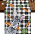 thumbnail image 1 of Table Runners 120 Inches Long Dress Scarves, Grey Bunny Easter Farmhouse Coffee/Dining/Kitchen Table Runner for Living Room, Rabbits Spring Botanical Black White Plaid 13x120 Inch, 1 of 9