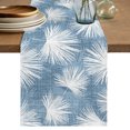 thumbnail image 1 of Table Runners 120 Inches Long Dress Scarves, Hazy Blue Palm Leaves Coastal Farmhouse Coffee/Dining/Kitchen Table Decor Table Runner for Living Room, Summer Tropical Botanical 13x120 Inch, 1 of 9