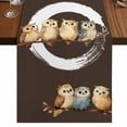 thumbnail image 1 of Table Runners 120 Inches Long Dress Scarves, Japanese Style Farmhouse Coffee/Dining/Kitchen Table Runner for Living Room, Dark Brown Rustic Owl Birds Tree Branches 13x120 Inch, 1 of 9