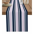 thumbnail image 1 of Table Runners 120 Inches Long Dress Scarves, Navy Blue Pink Striped Farmhouse Coffee/Dining/Kitchen Table Runner for Living Room, Gradient Horizontal Lines 13x120 Inch, 1 of 7